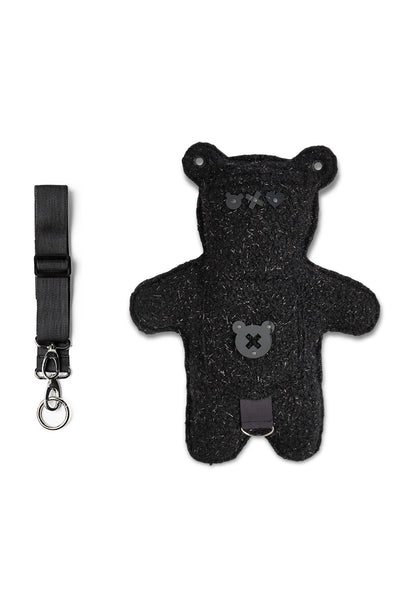 BLACK LU | Black Lurex Bouclé | Black Acrylic Bear Bag