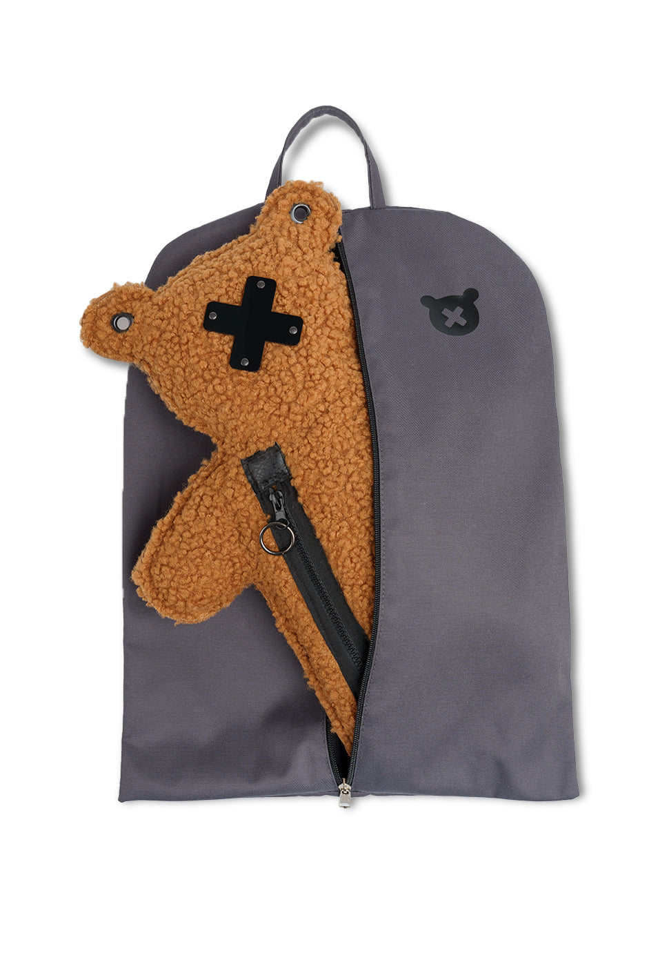 TOFF | Caramel Brown Bouclé | Black Acrylic Bear Bag