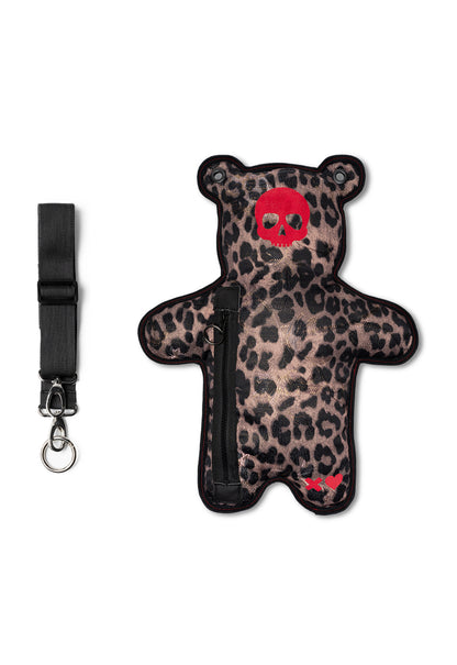 SkullBEARS | Brown Leo Jacquard | Red Velvet Bear Bag