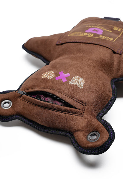 Choco | Neon Purple - Gold Glitter | Faux Suede Bear Bag