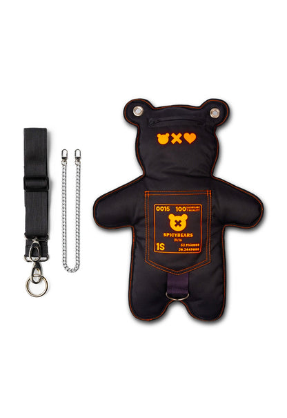 Black | Neon Orange Bear Bag - SPICYBEARS