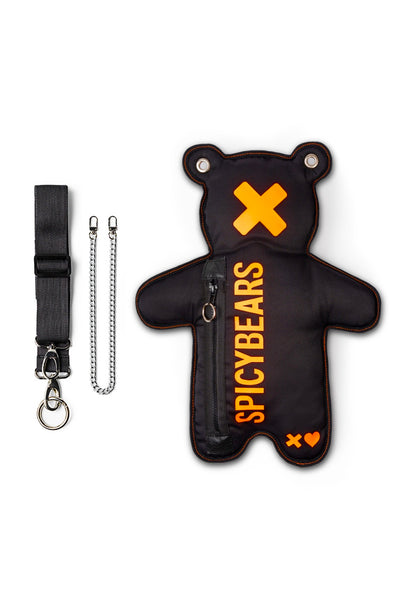 Black | Neon Orange Bear Bag - SPICYBEARS
