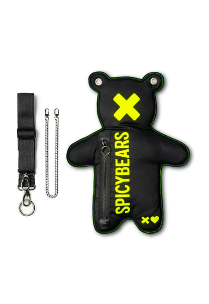 Black | Neon Yellow Bear Bag - SPICYBEARS
