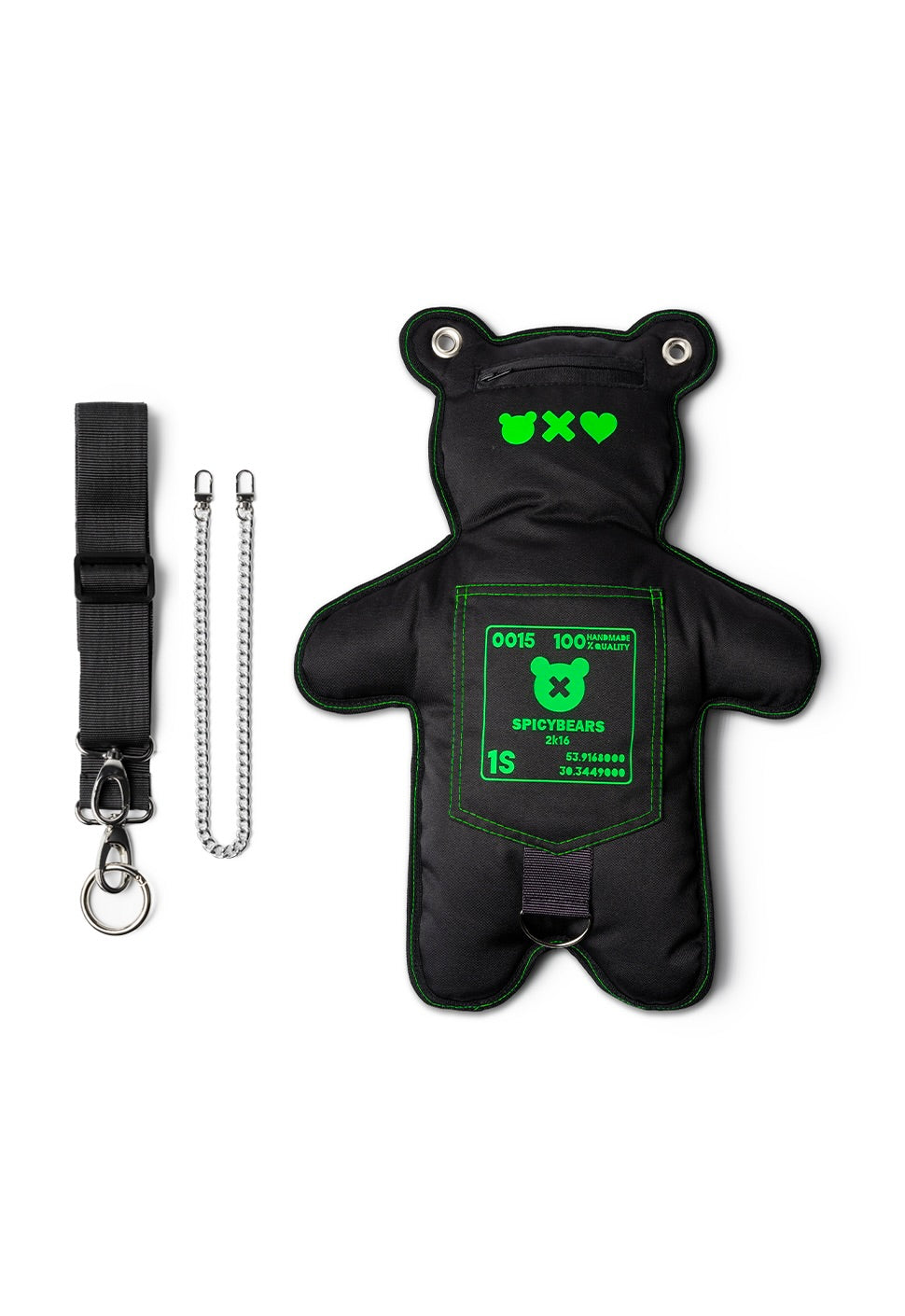 Black | Neon Green Bear Bag - SPICYBEARS