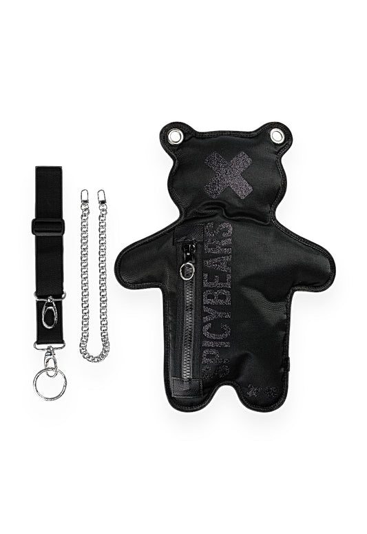 (In-Stock) Total Black | Glitter Bear Bag