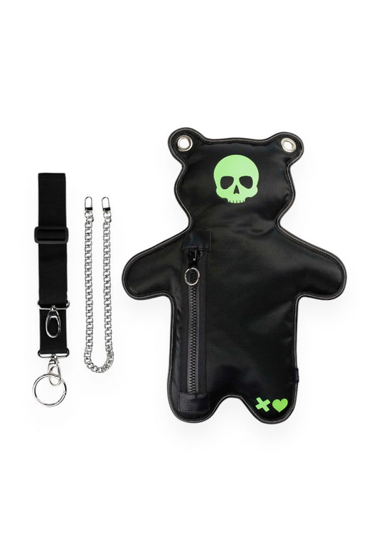 (In-Stock) SkullBEARS |  Black | Luminous Glow Bear Bag