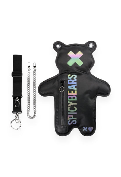 (In-Stock) Black | Multicolor Reflective Bear Bag