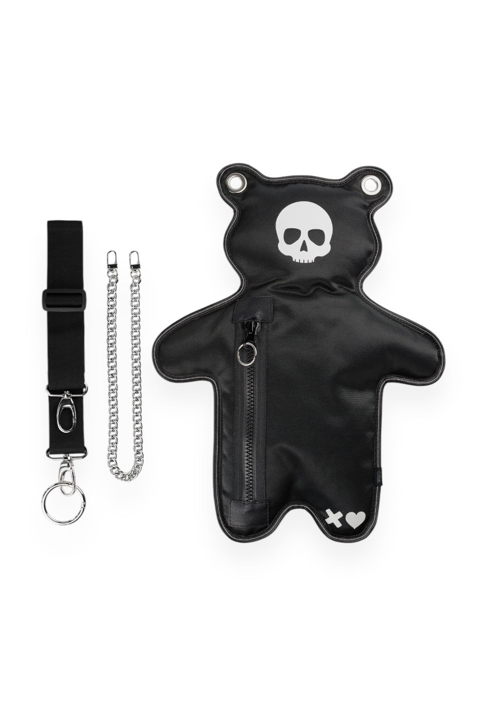 (In-Stock) SkullBEARS | Black | White Reflective Bear Bag