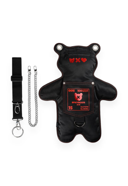 (In-Stock) Black | Red Holographic Bear Bag