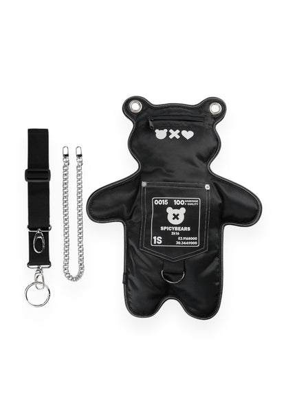 (In-Stock) SkullBEARS | Black | White Reflective Bear Bag