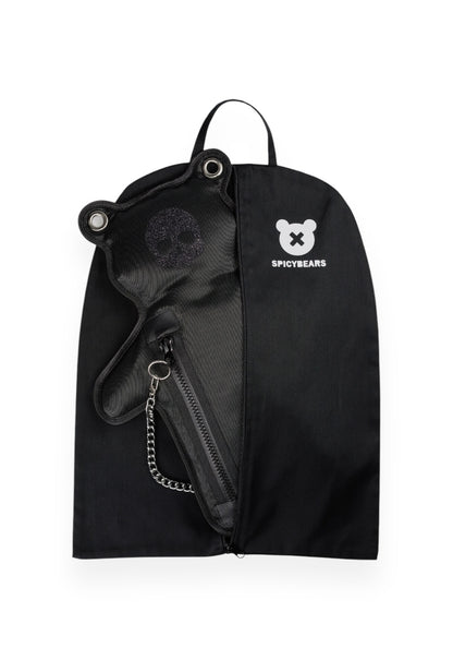 (In-Stock) SkullBEARS | Total Black | Glitter Bear Bag