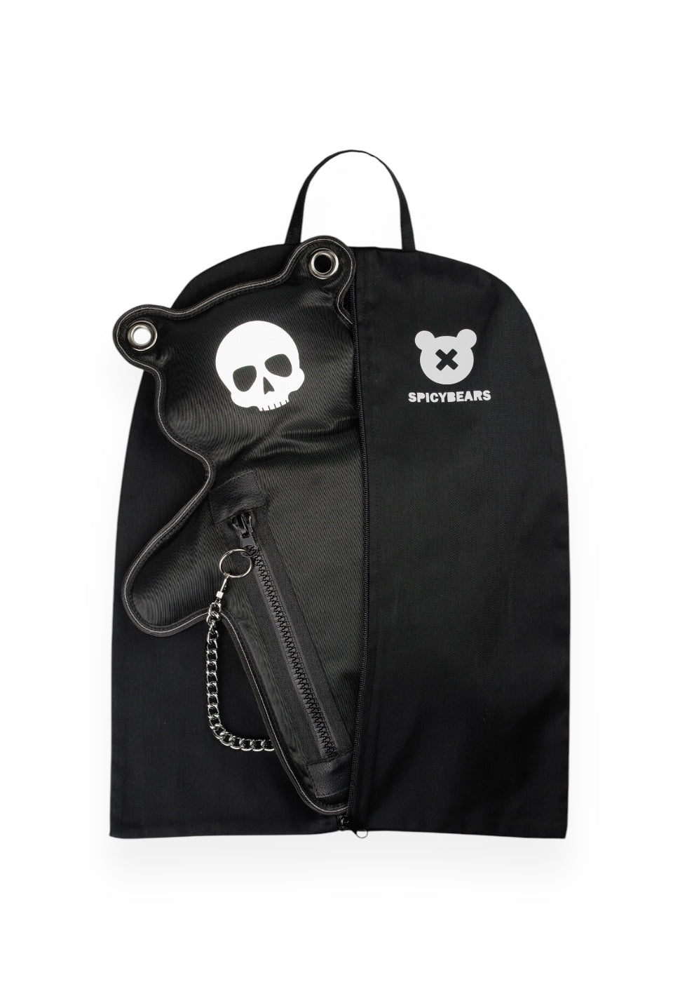 (In-Stock) SkullBEARS | Black | White Reflective Bear Bag