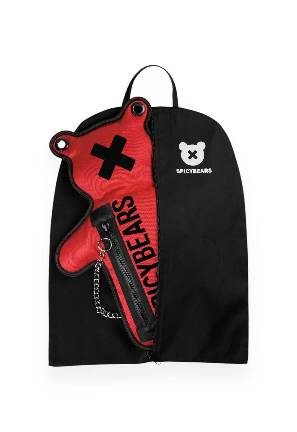 (In-Stock) Red | Black Velvet Bear Bag