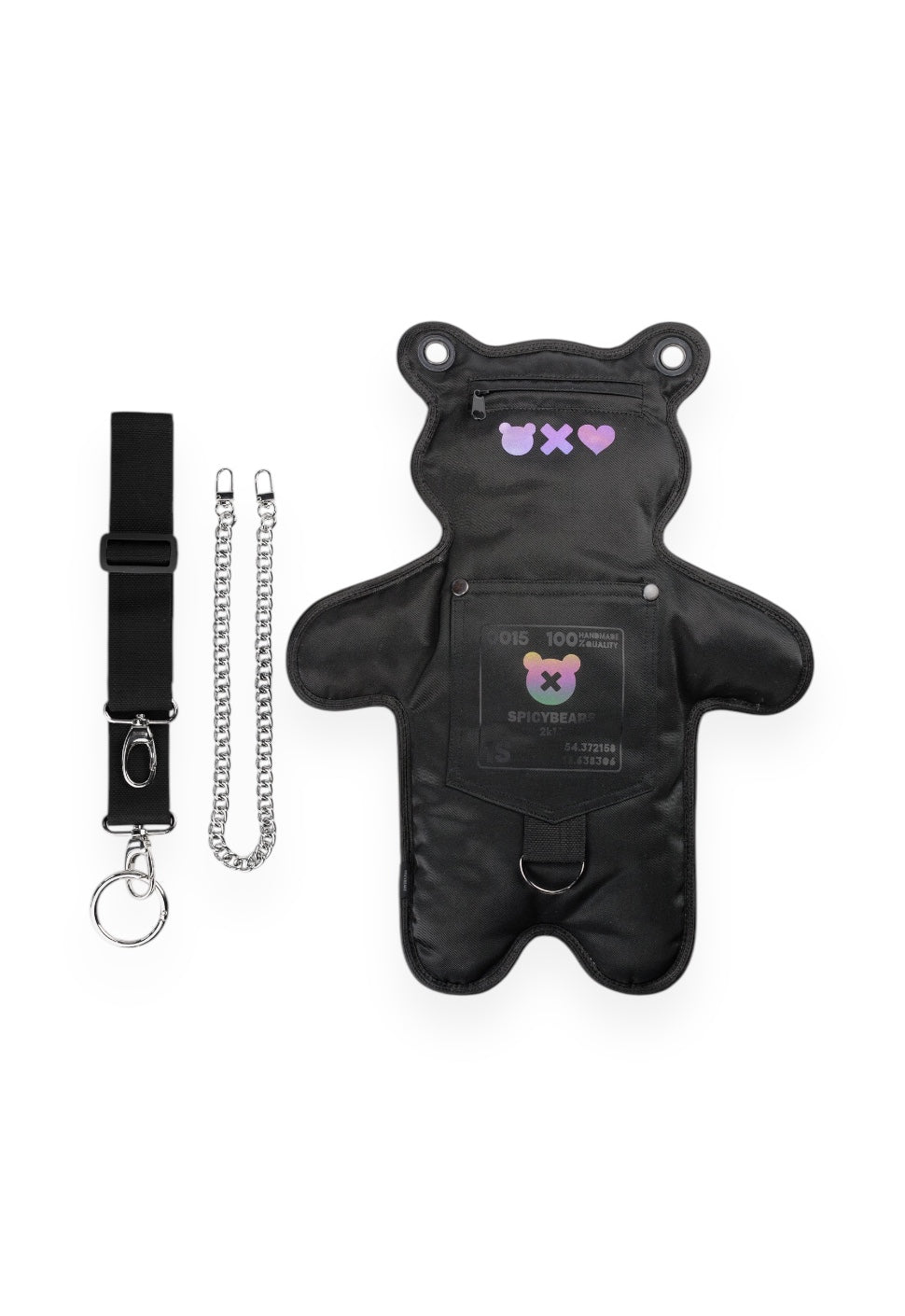 (In-Stock) Black | Multicolor Reflective Bear Bag