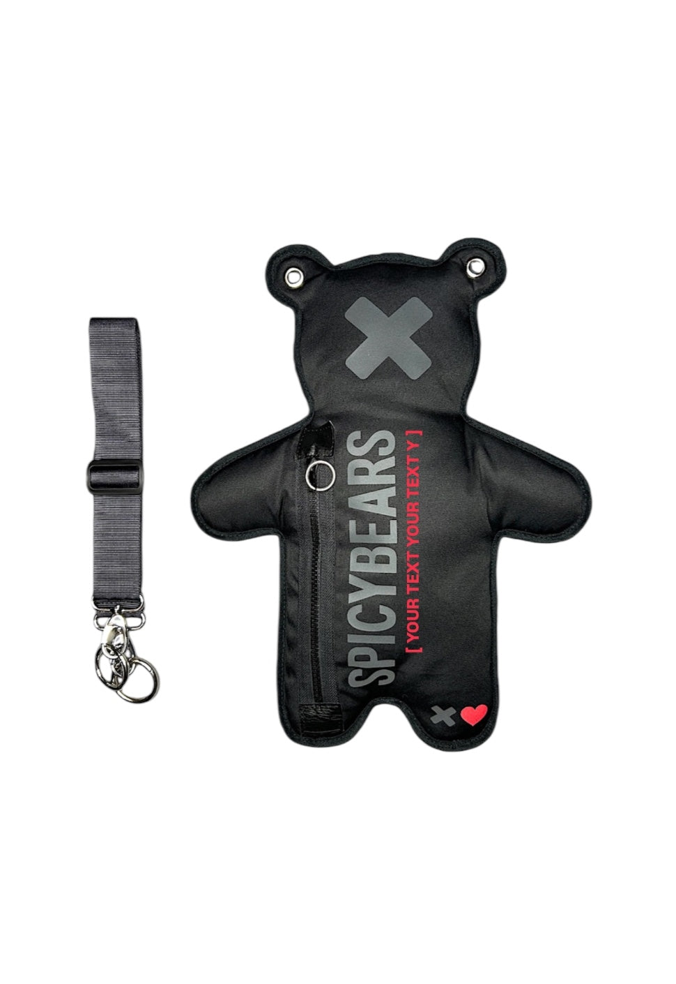 Personalize Your Bear - Total Black | Reflective Bear Bag | Valentine's Day Edition