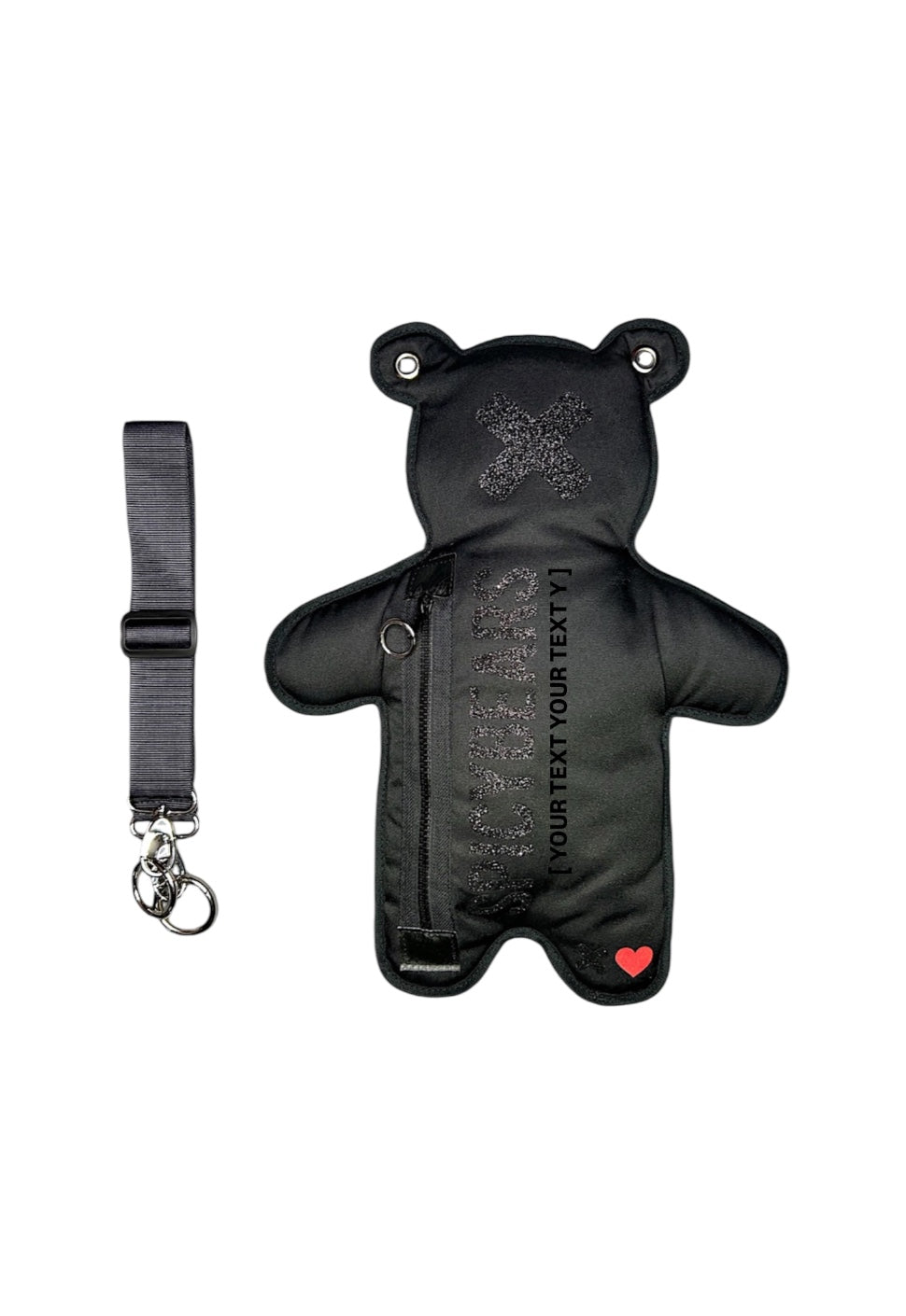 Personalize Your Bear -  Total Black | Glitter Bear Bag | Valentine's Day Edition