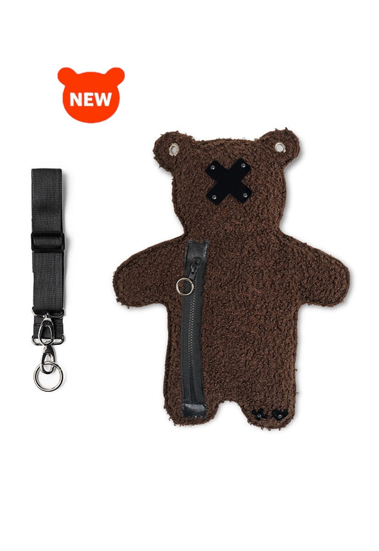 CHOKO | Dark Chocolate Bouclé | Black Acrylic Bear Bag