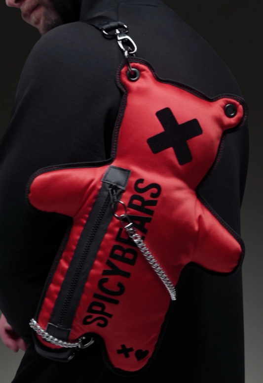 Red | Black Velvet Bear Bag